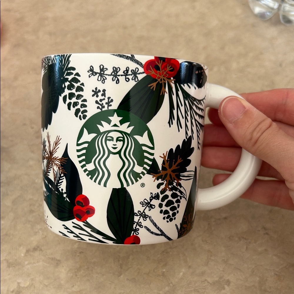 Starbucks Holiday Mug with Red and Green Accents